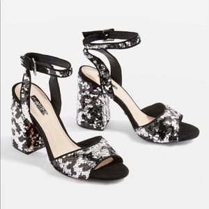 Topshop Sequin Heel Sandals
